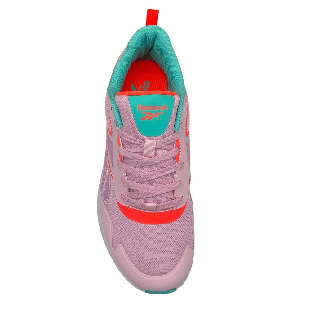 Reebok Youth Big Girls Rush Sneakers Size 7 Cherry Blossom Orange Aqua Lace Up - Picture 5 of 12